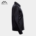 MONT5  Diran Men Black Classic Leather Jacket with Shirt Collar