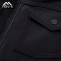 MONT5  Diran Men Black Classic Leather Jacket with Shirt Collar