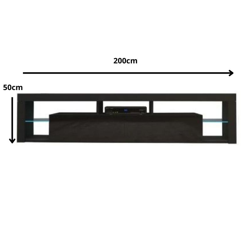 NNEDSZ Modern TV Cabinet Living Room Furniture 200cm Black