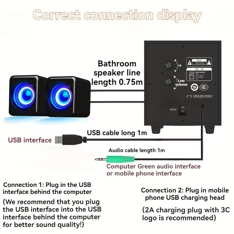 NNETM Wooden Computer Speaker with Bass